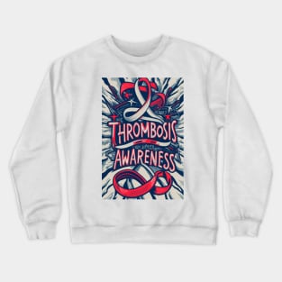 Thrombosis Awareness Ribbon Retro Background Crewneck Sweatshirt